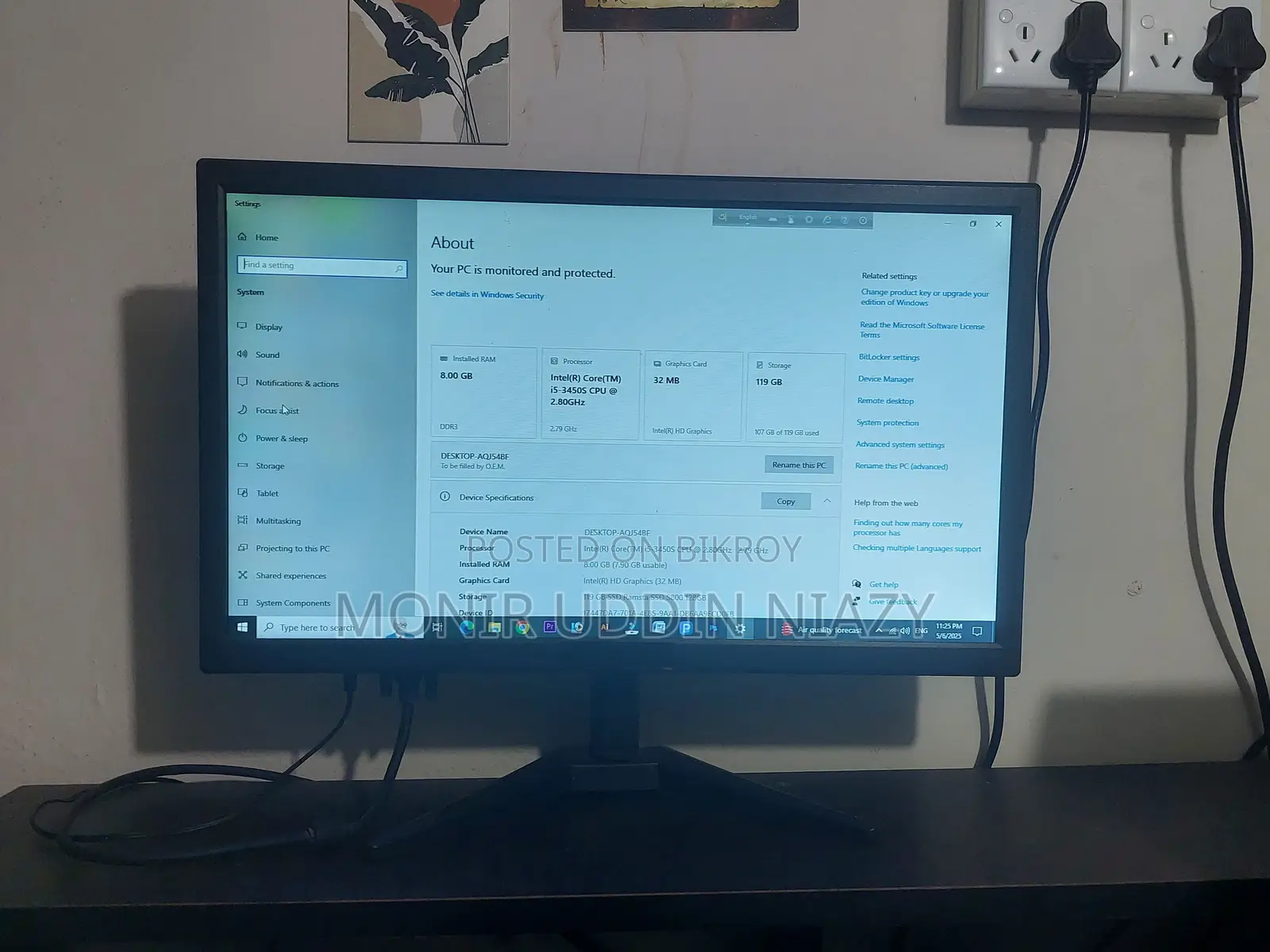 Desktop Computer 8GB Intel Core I5 SSD 128GB