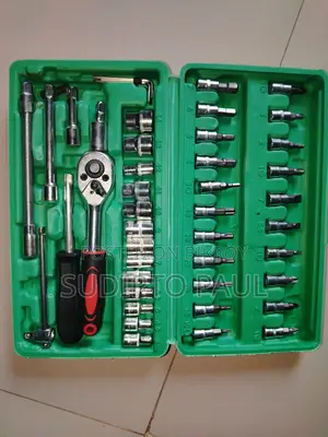 Tool Box 46pc Drive Socket Set 1/4 Inch Ratchet Wrench Set With Socket