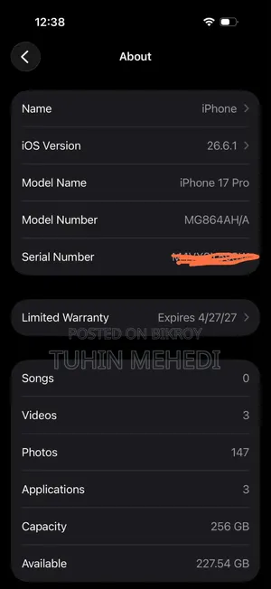 Apple iPhone 17 Pro 256 GB Orange