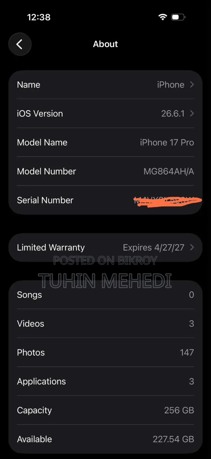 Apple iPhone 17 Pro 256 GB Orange