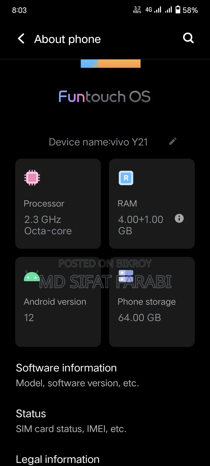 Vivo Y21 64 GB White