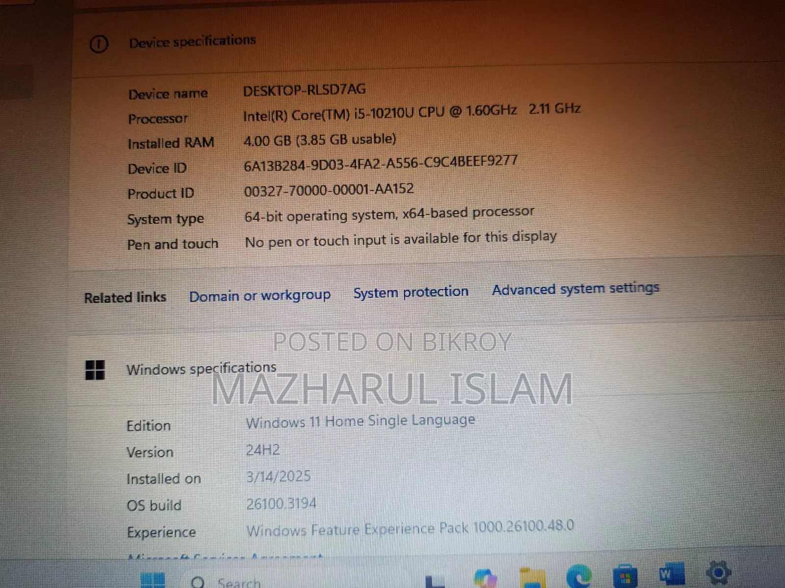 Laptop HP ProBook 440 G7 4GB Intel Core i5 HDD 256GB