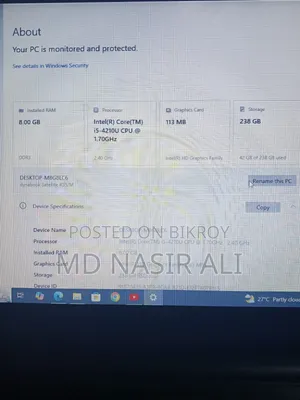 ডাইনাবুক স্যাটেলাইট প্রো সি৫০-এইচ ৮জিবি ইন্টেল কোর আই৫ এসএসএইচডি (হাইব্রিড) ২৫৬জিবি
