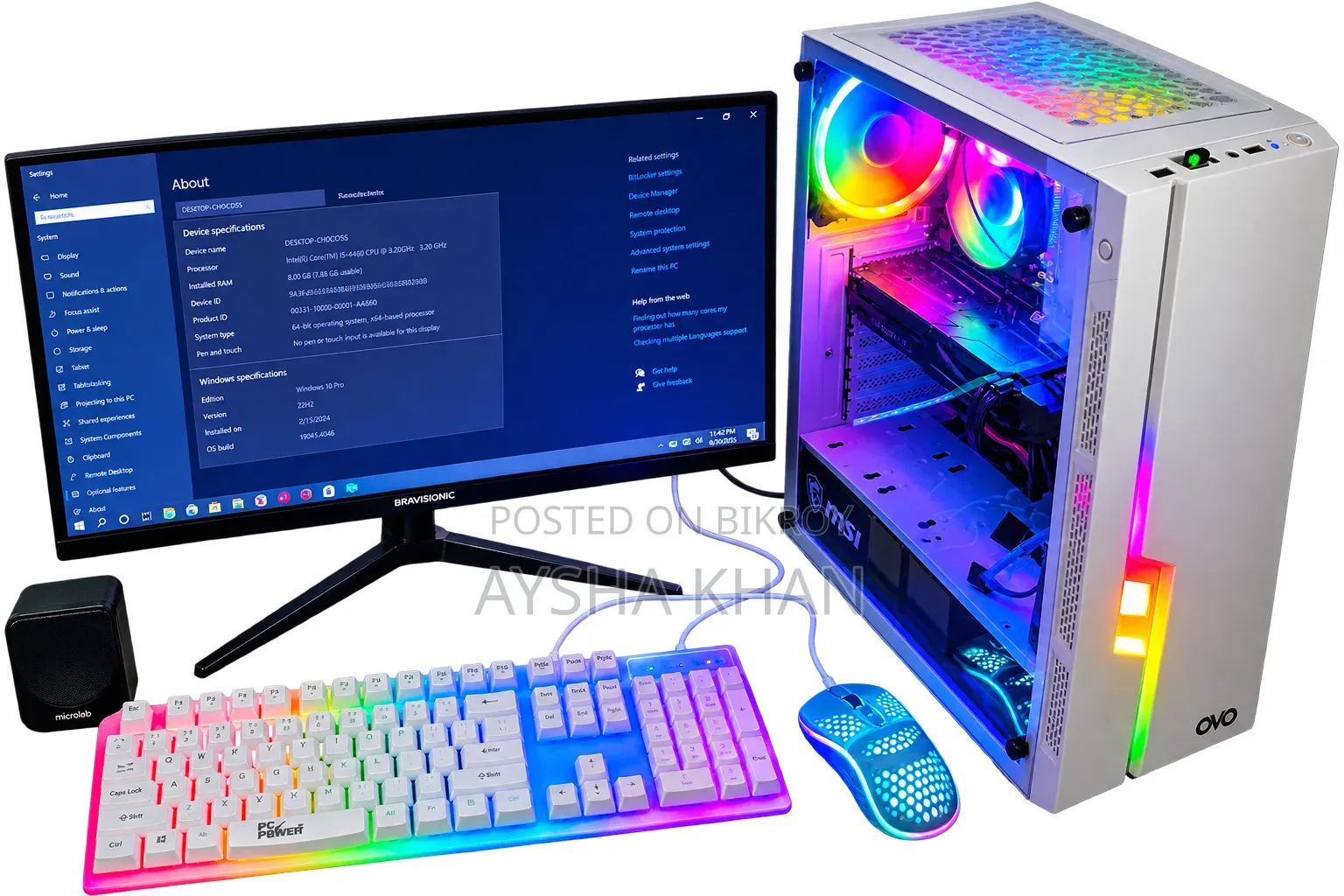 New Desktop Computer ASUS 8GB Intel Core I5 HDD+SSD 256GB