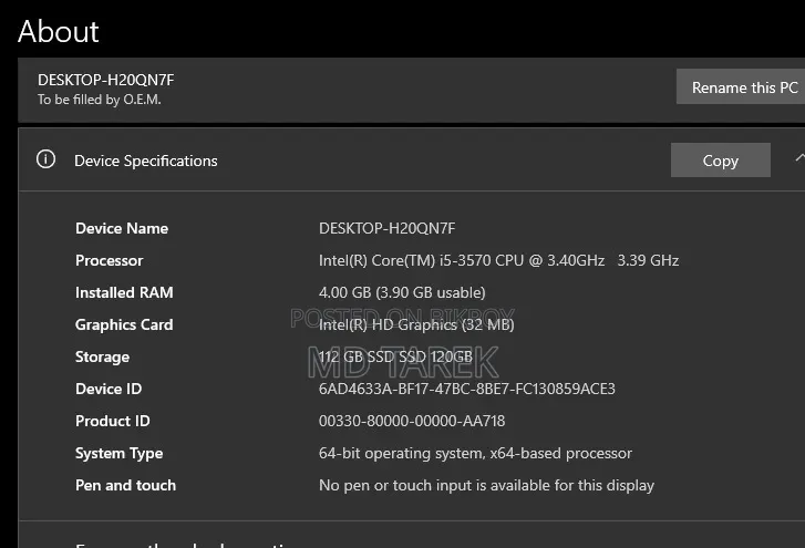 Gigabyte GA-H110MSTX-HD3-ZK 4GB Intel Core i3 SSD 128GB