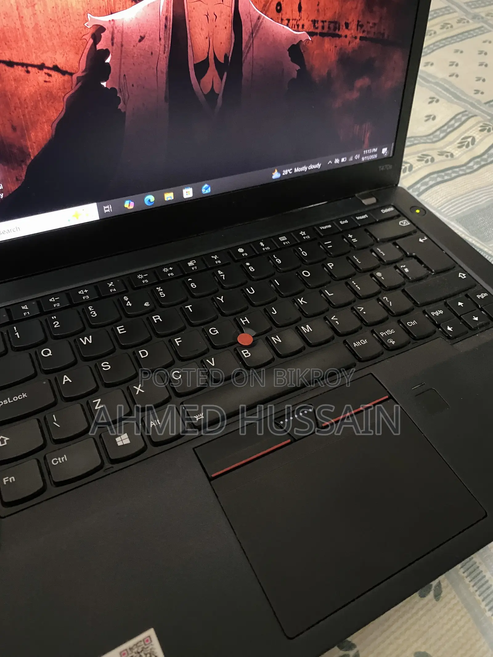 Laptop Lenovo ThinkPad T470s 8GB Intel Core I5 SSD 256GB