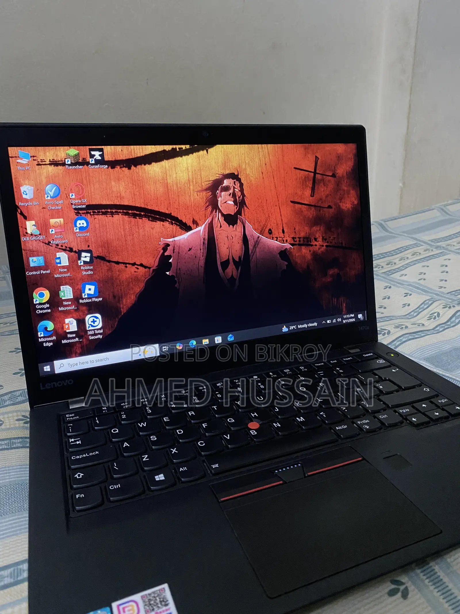 Laptop Lenovo ThinkPad T470s 8GB Intel Core I5 SSD 256GB