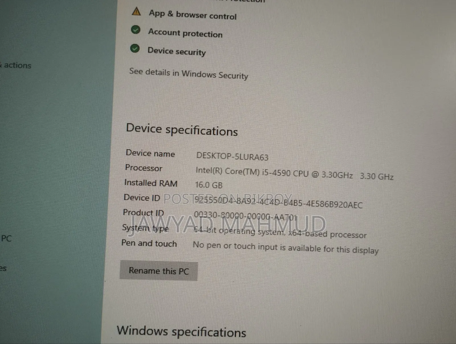 Desktop Computer 16GB Intel Core I5 SSD 128GB