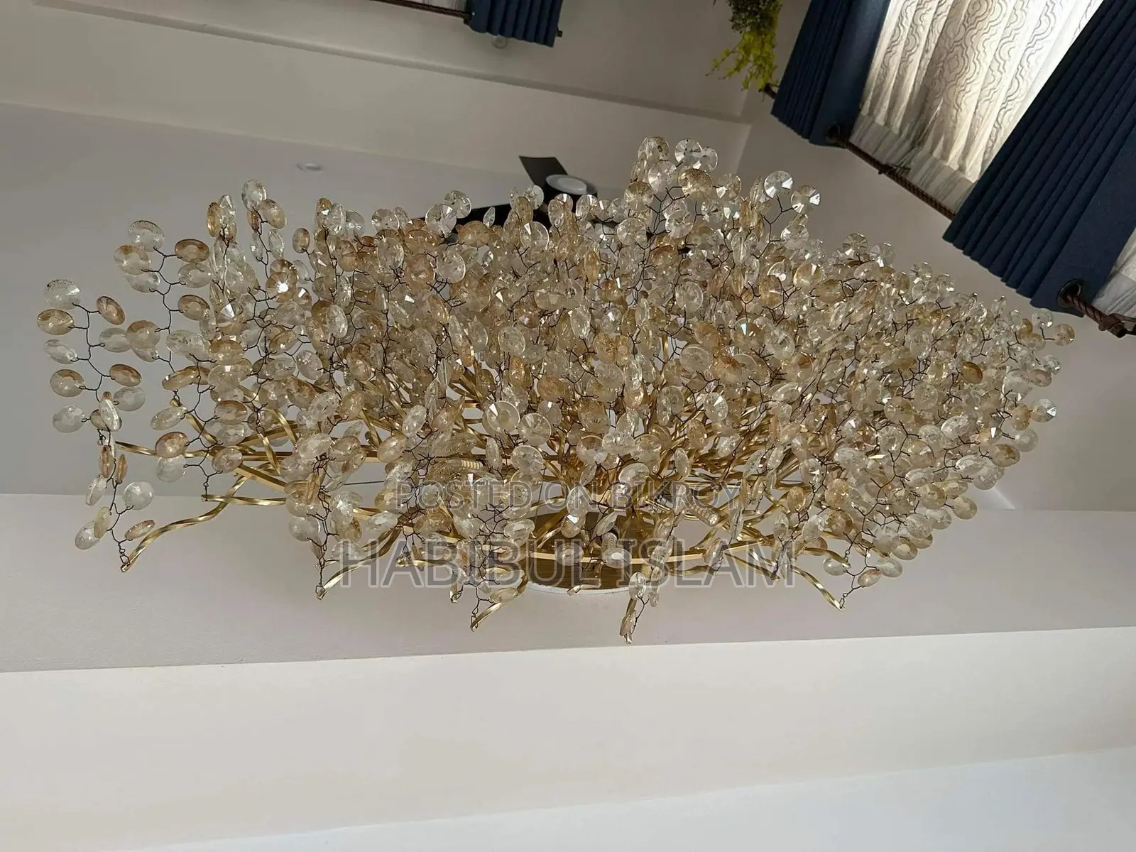 Ankur Rectangle Bloom Contemporary Crystal Chandelier
