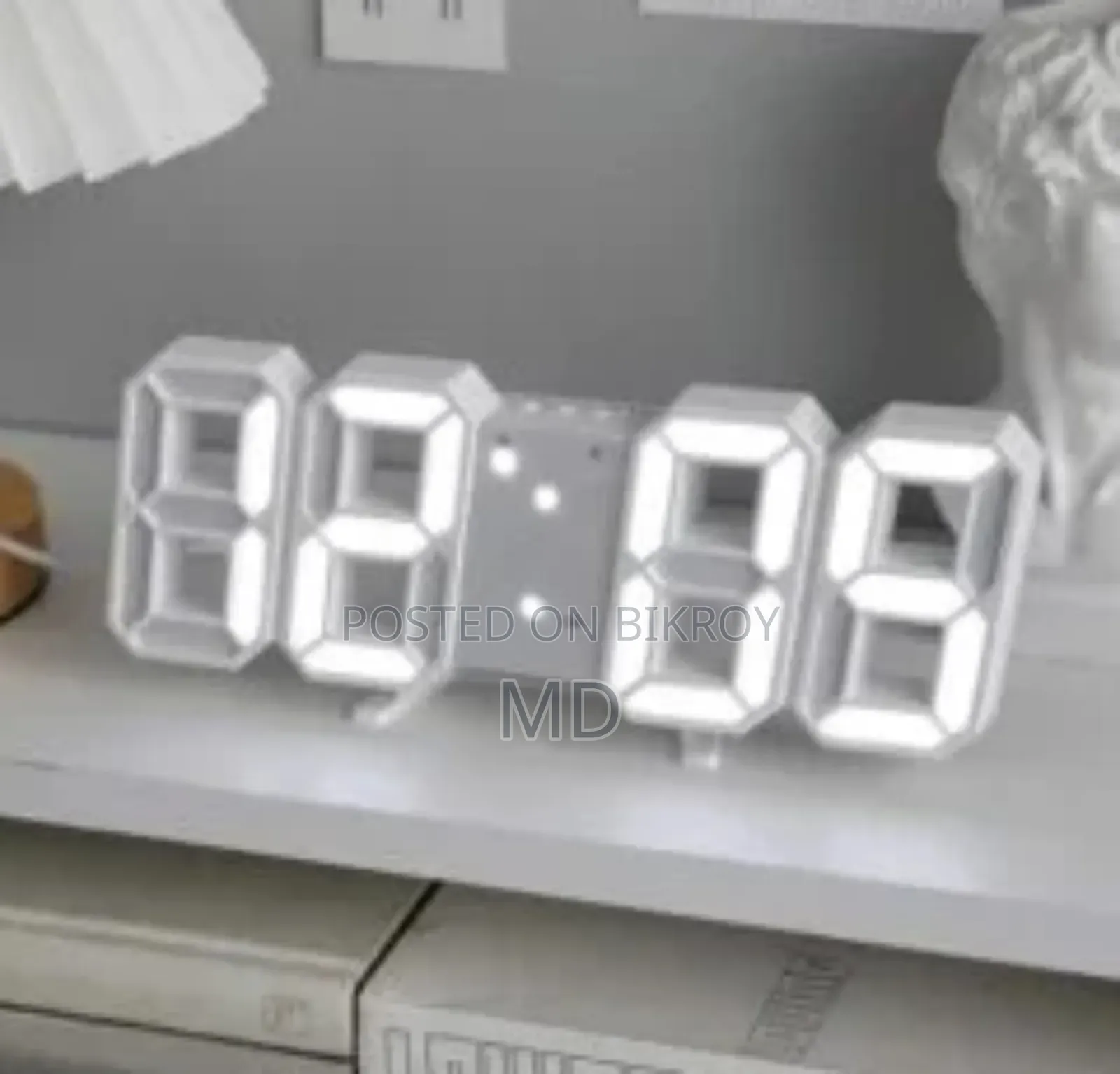 3D Large LED Digital Wall Clock With Alarm & Temperature Display