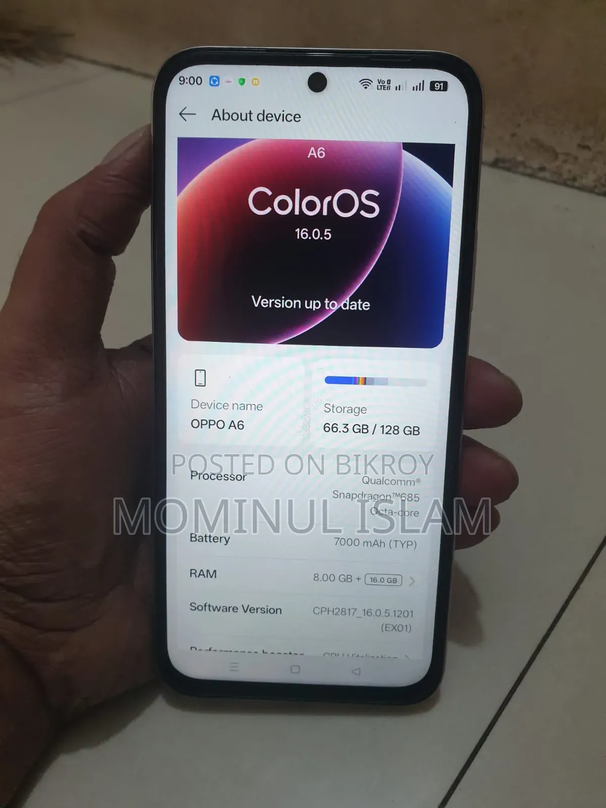 New Oppo A6 128 GB Gold