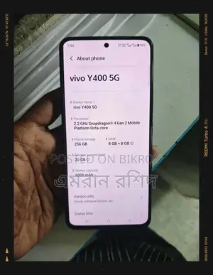 ভিভো ওয়াই ৪০০ ২৫৬ জিবি গ্রাফাইট
