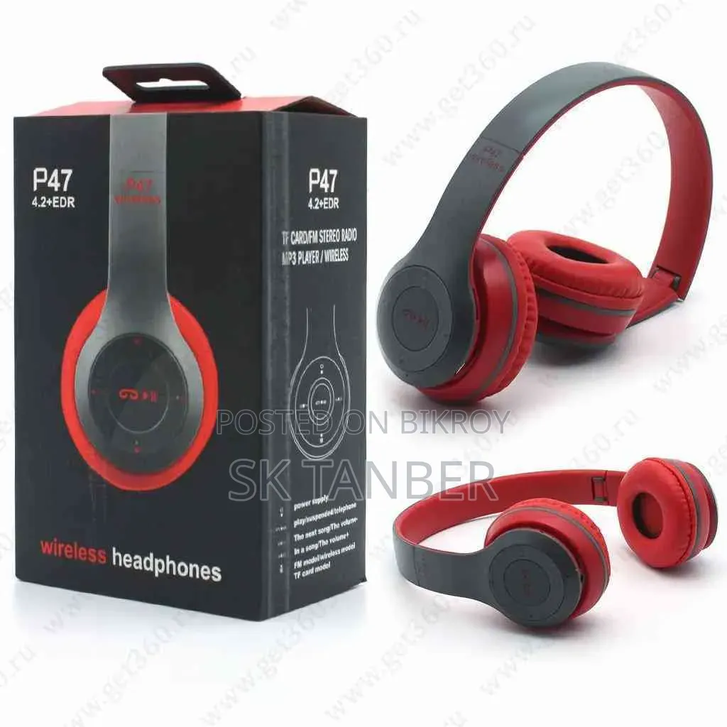 P47 Bluetooth Wireless Headphones Foldable With Microphone Stereo
