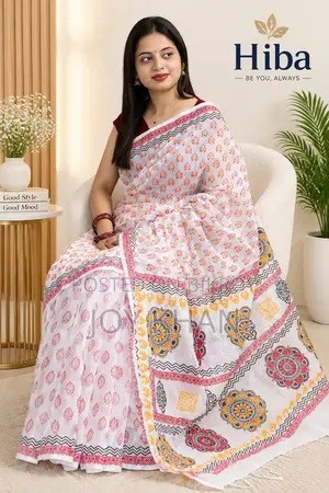 Screen Print Cotton Saree