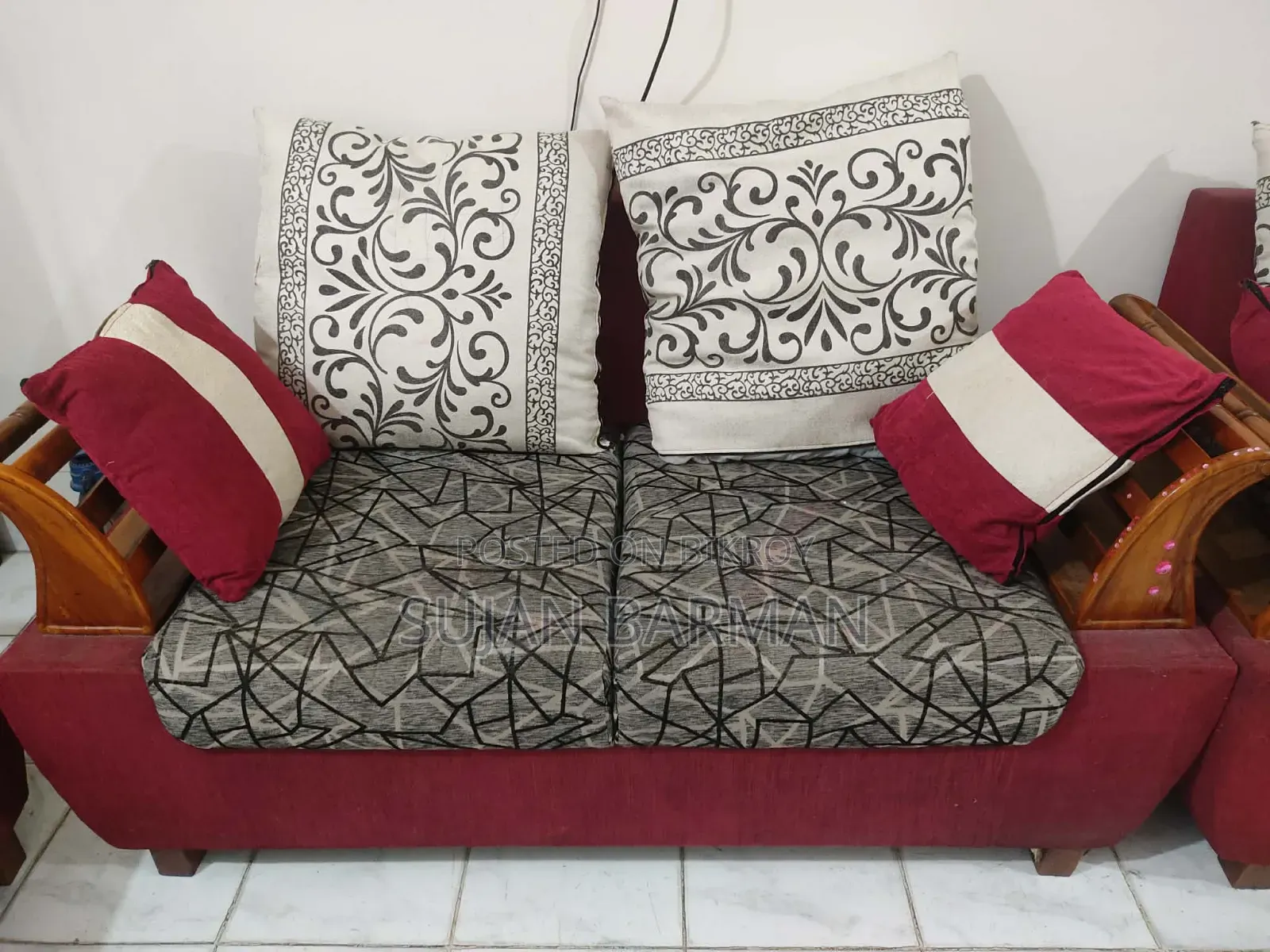 5 Seater Sofa Set and Metal Bed