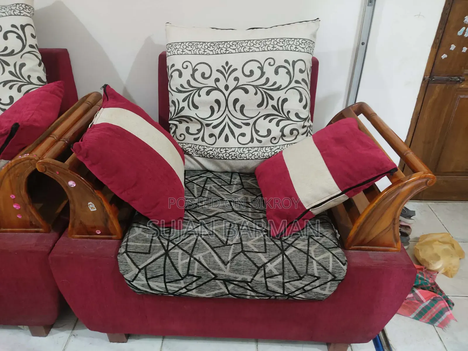 5 Seater Sofa Set and Metal Bed