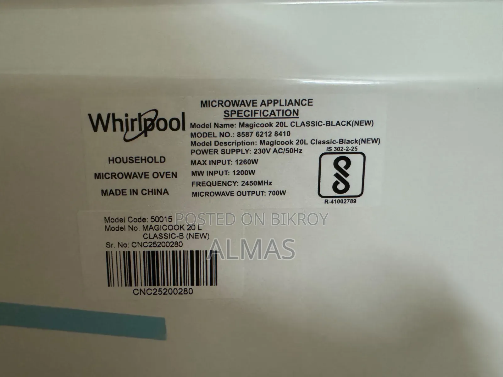 Selling Brand New Microwave Oven Whirlpool