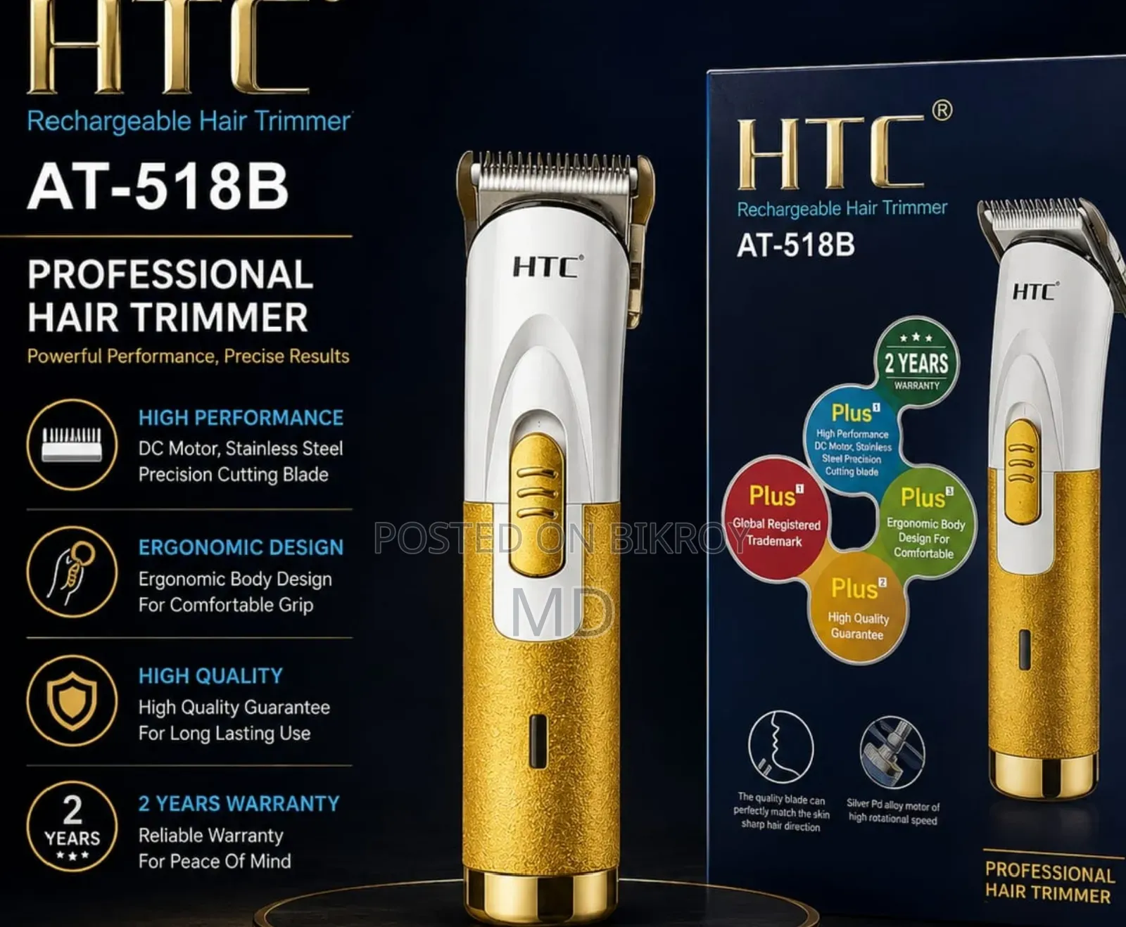HTC AT-5188 Rechargable Hair Trimmer