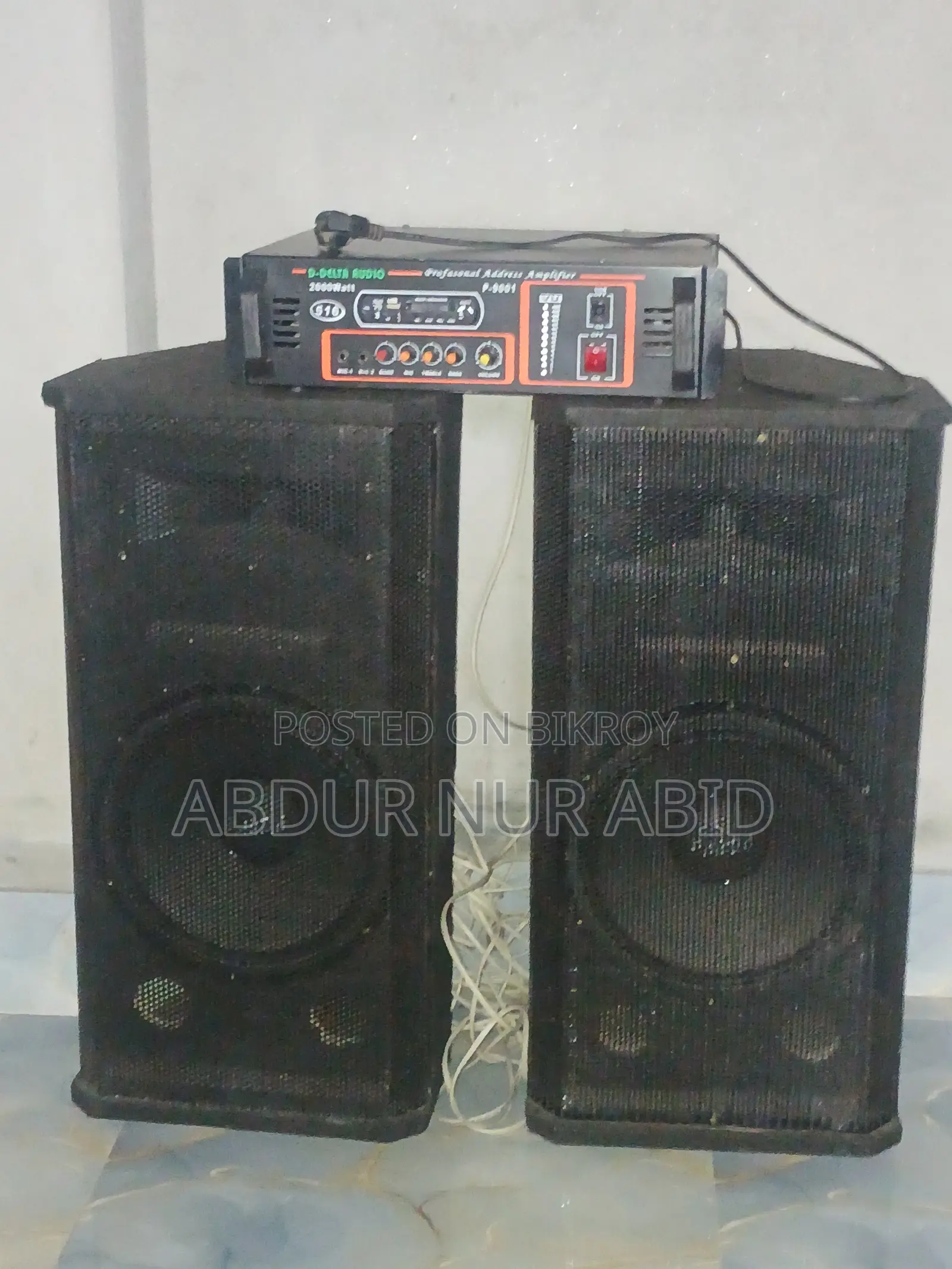 D-Delta 2000 Watt Amplifier With 2 Big Speaker - Full Running Set *De