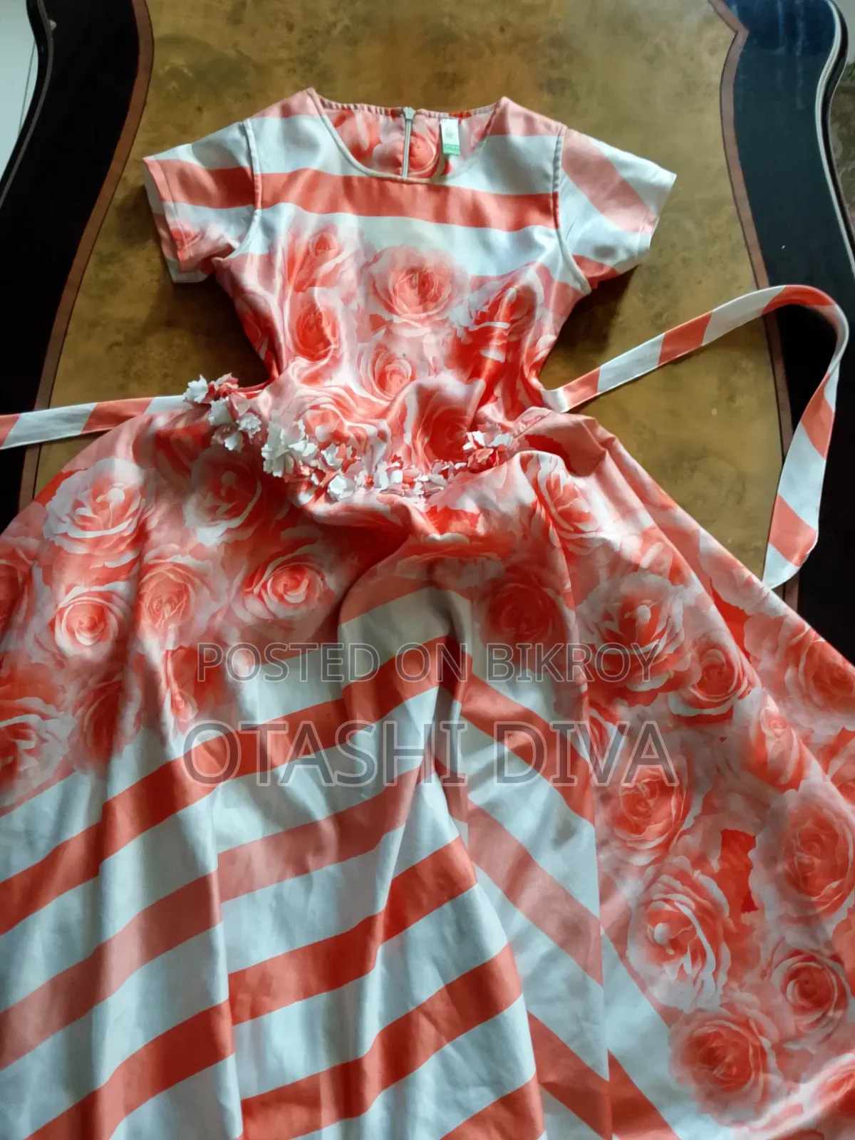 Orange Floral Dress
