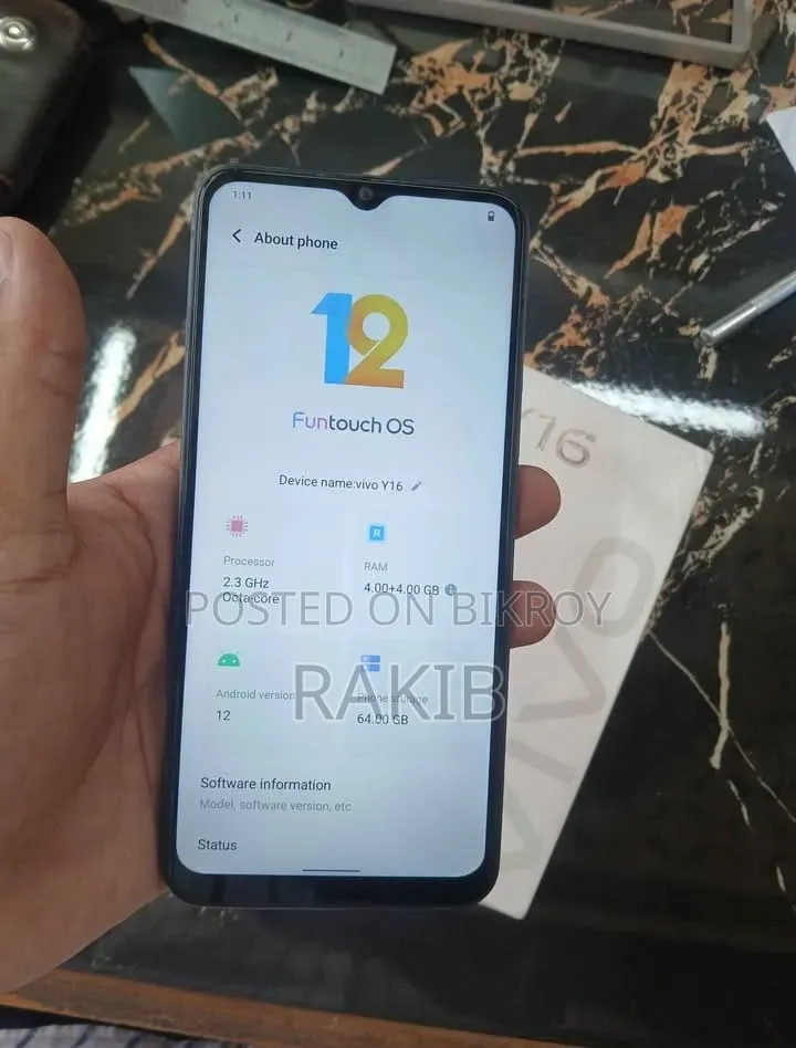 Vivo Y16 64 GB Black