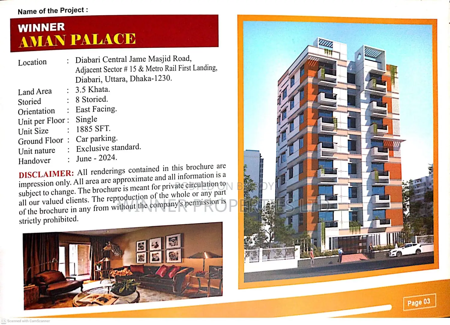 4-Bedroom Apartment in Winner Aman Palace, Uttara for sale