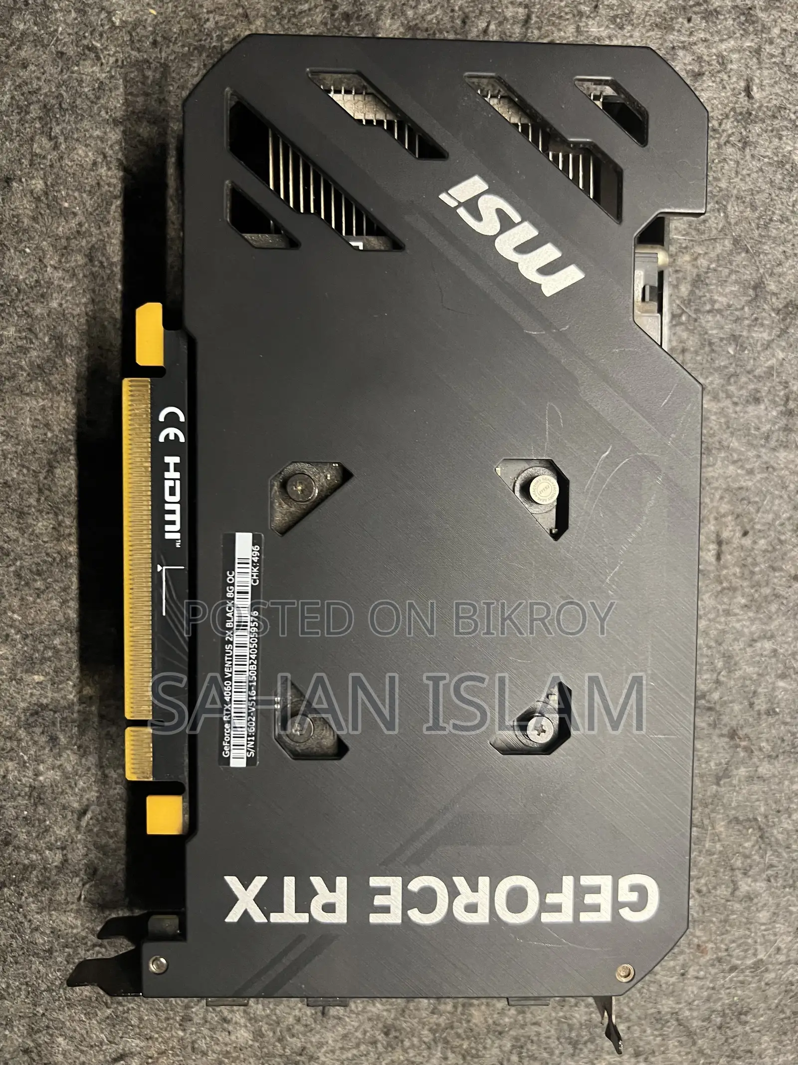 Msi Geforce RTX 4060 Ventus 2x Black 8gb Oc Gddr6 Graphics Card