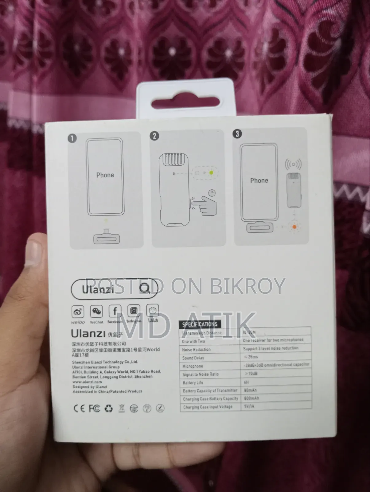 Ulanzi J12 Wireless Microphone | Type-C | Dual Mic