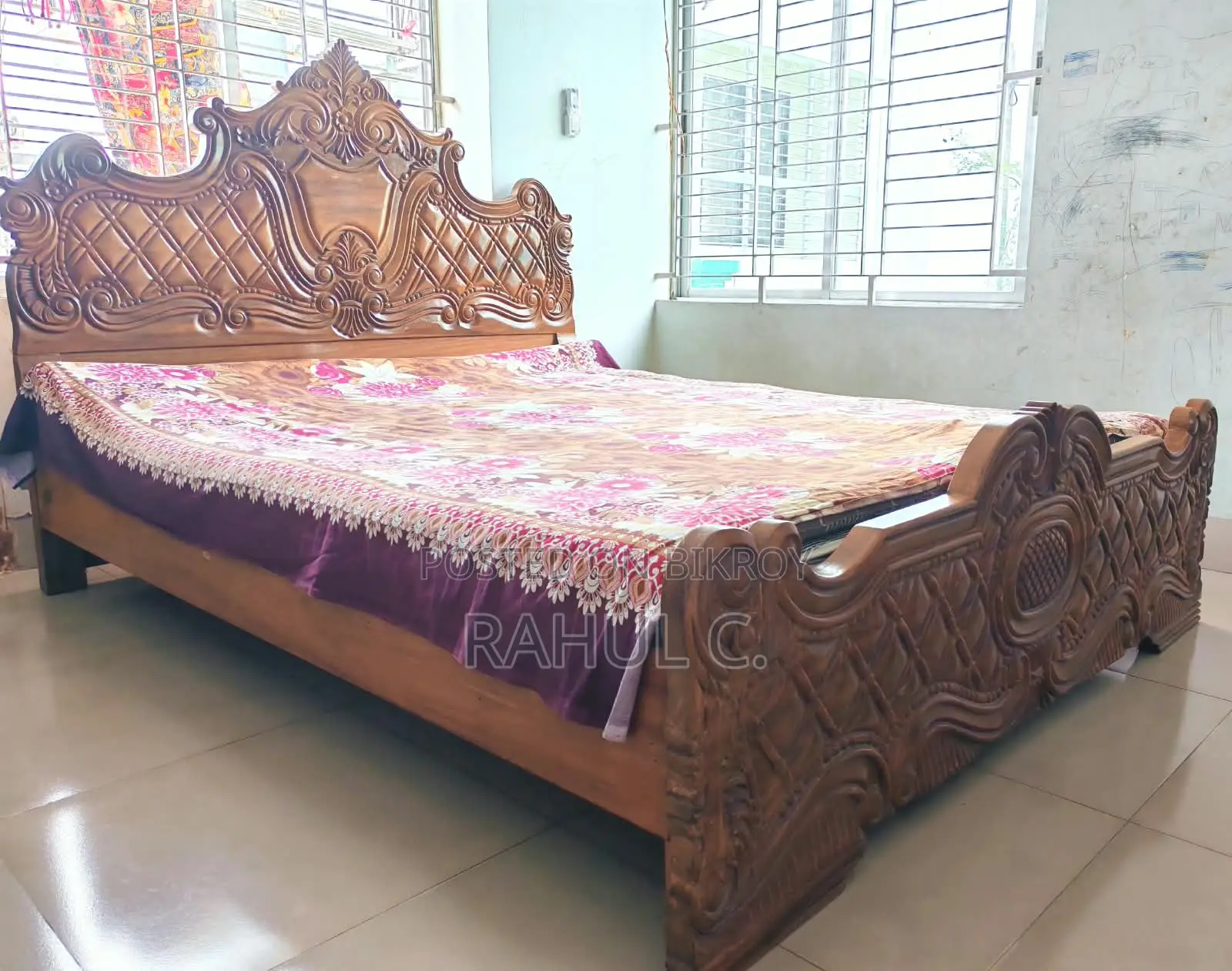 শিল কড়াই কাঠের ৬x৭ খাট