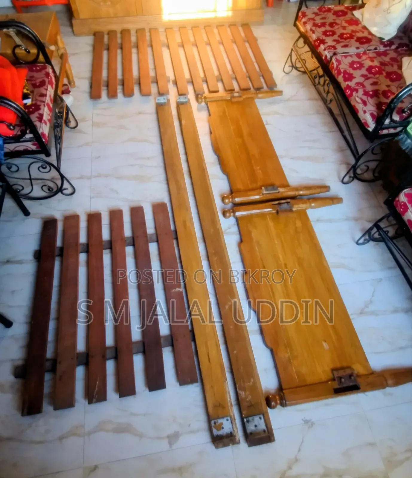 সম্পূর্ণ সেগুন কাঠের সিঙ্গেল খাট