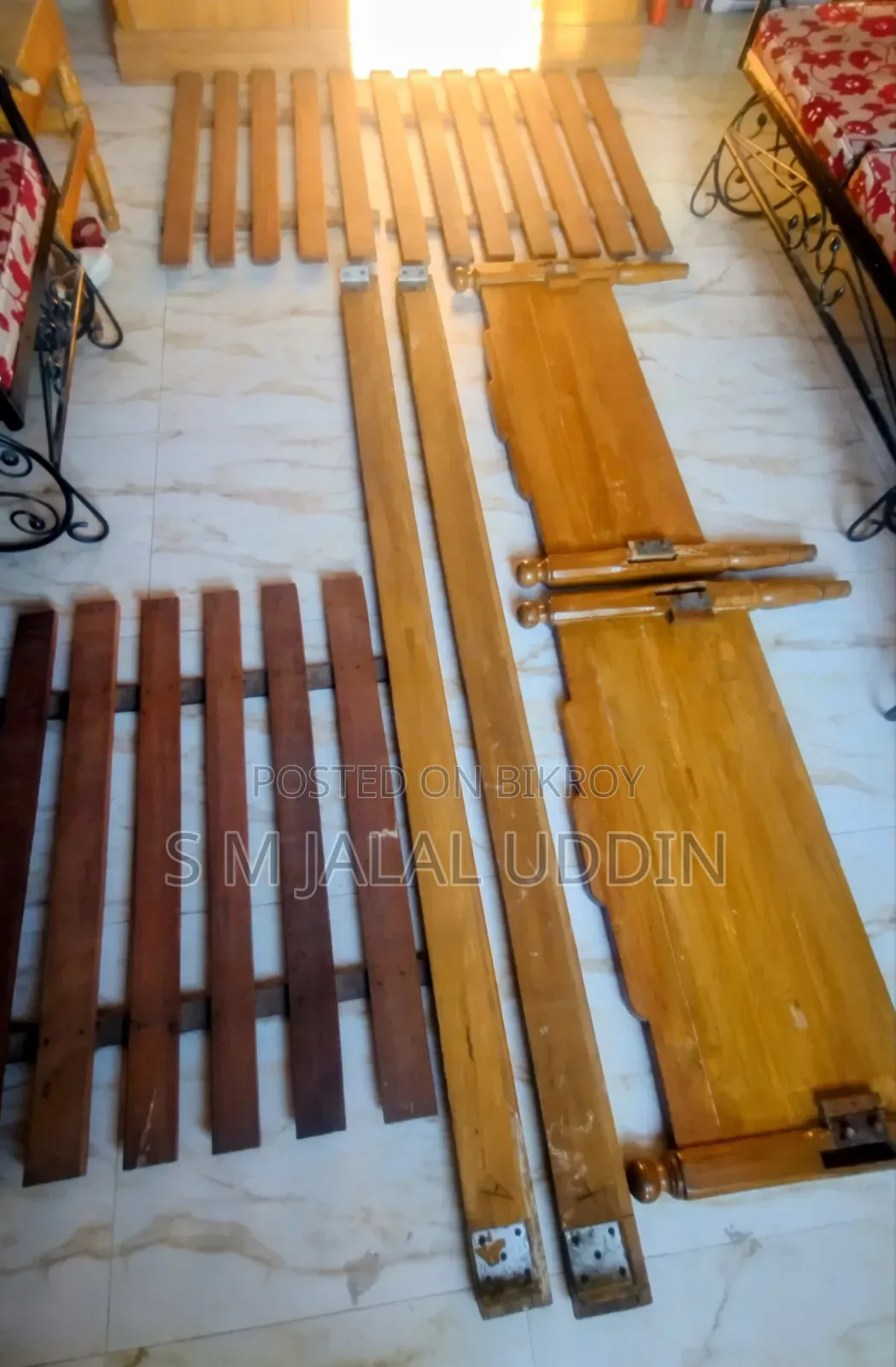সম্পূর্ণ সেগুন কাঠের সিঙ্গেল খাট