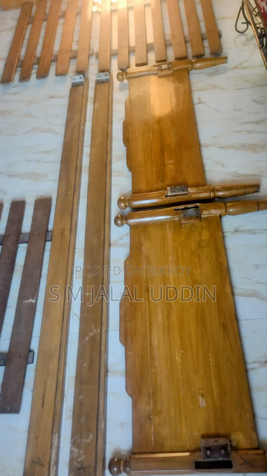 সম্পূর্ণ সেগুন কাঠের সিঙ্গেল খাট