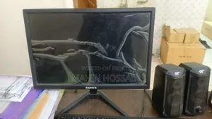 Computer Monitor and Sound Box