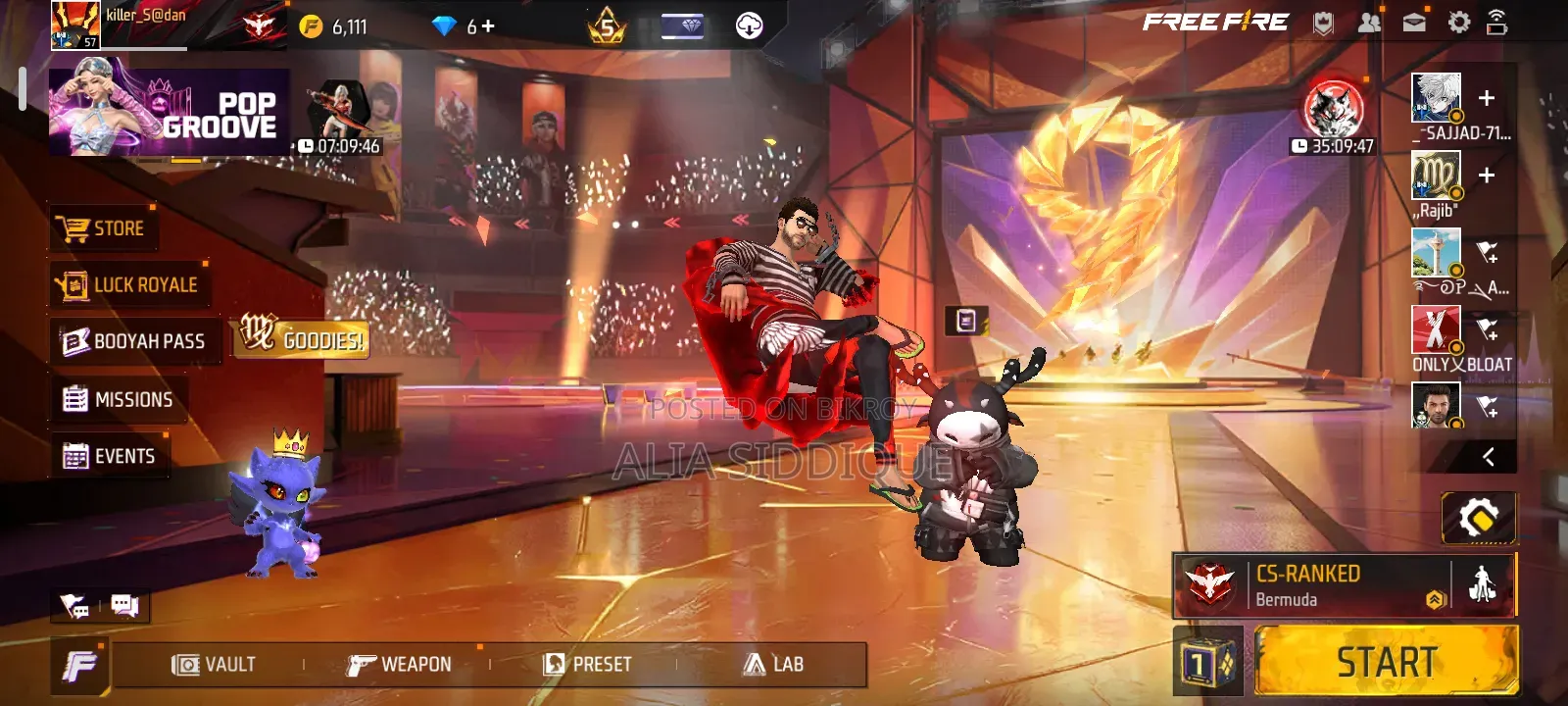 Free Fire Id Level-57, F2F Available