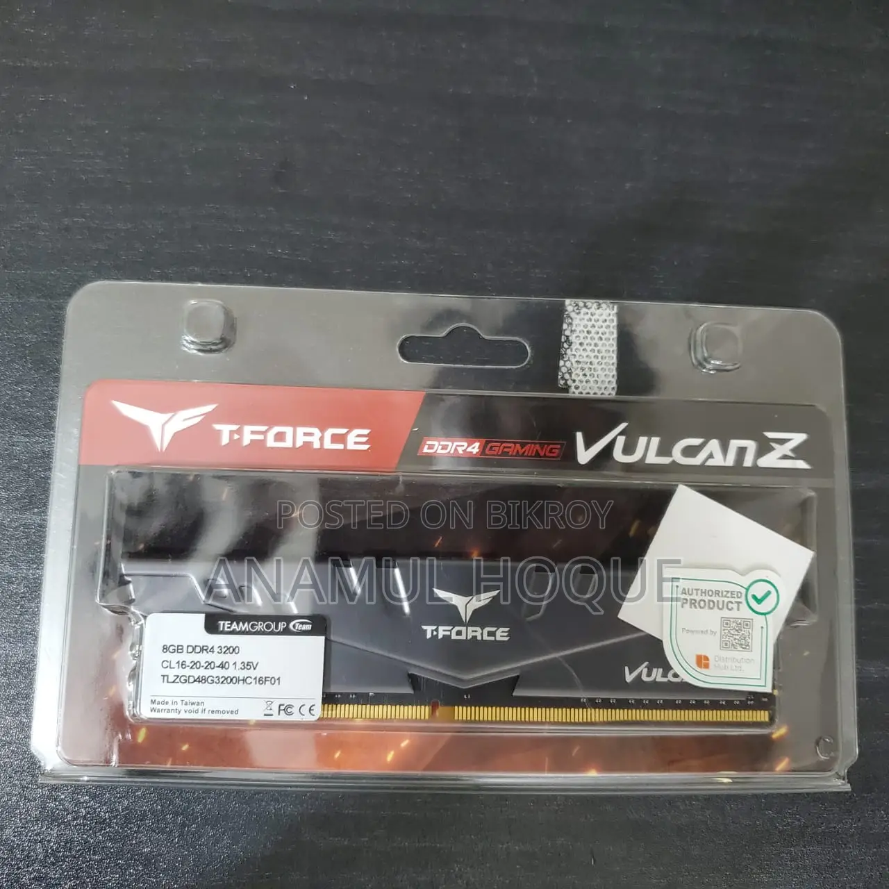 TeamGroup T-Force Vulcan Z 8GB DDR4 3200MHz RAM