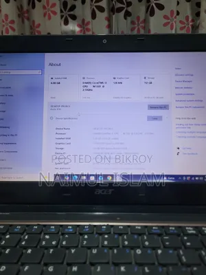 ল্যাপটপ এসার ৬জিবি ইন্টেল কোর আই৩ এসএসডি ১২৮জিবি