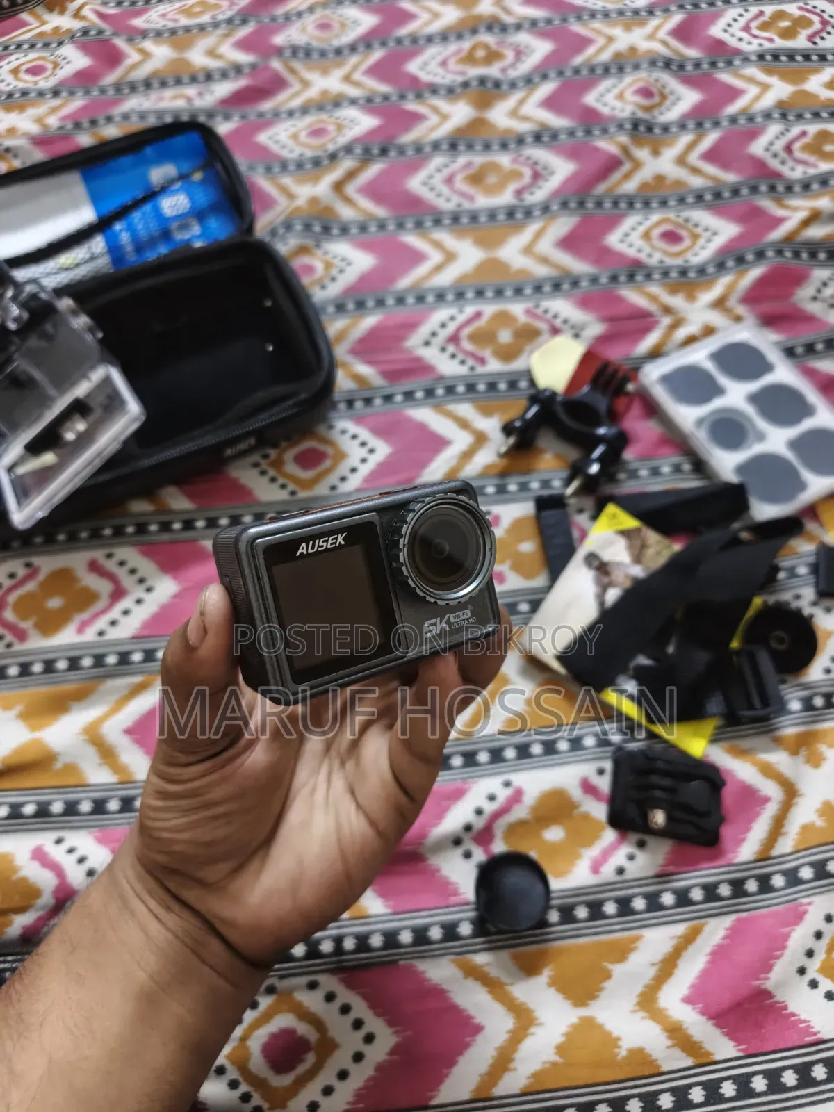 Ausek at-S81tr Action Camera, With HIKSEMI 128GB Memory Card