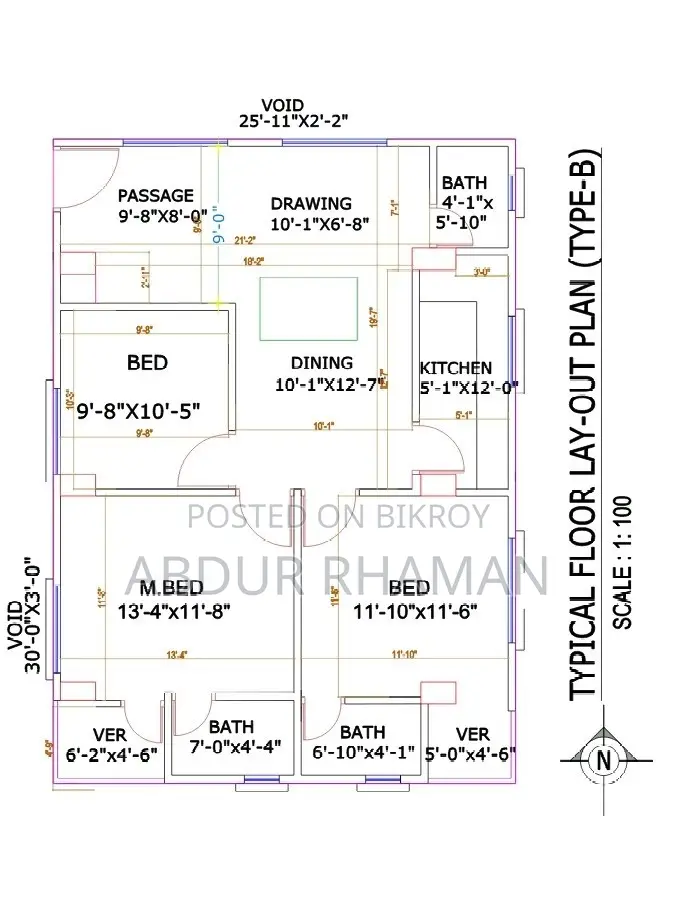 3 Bedroom Flat in Mirpur for Sale