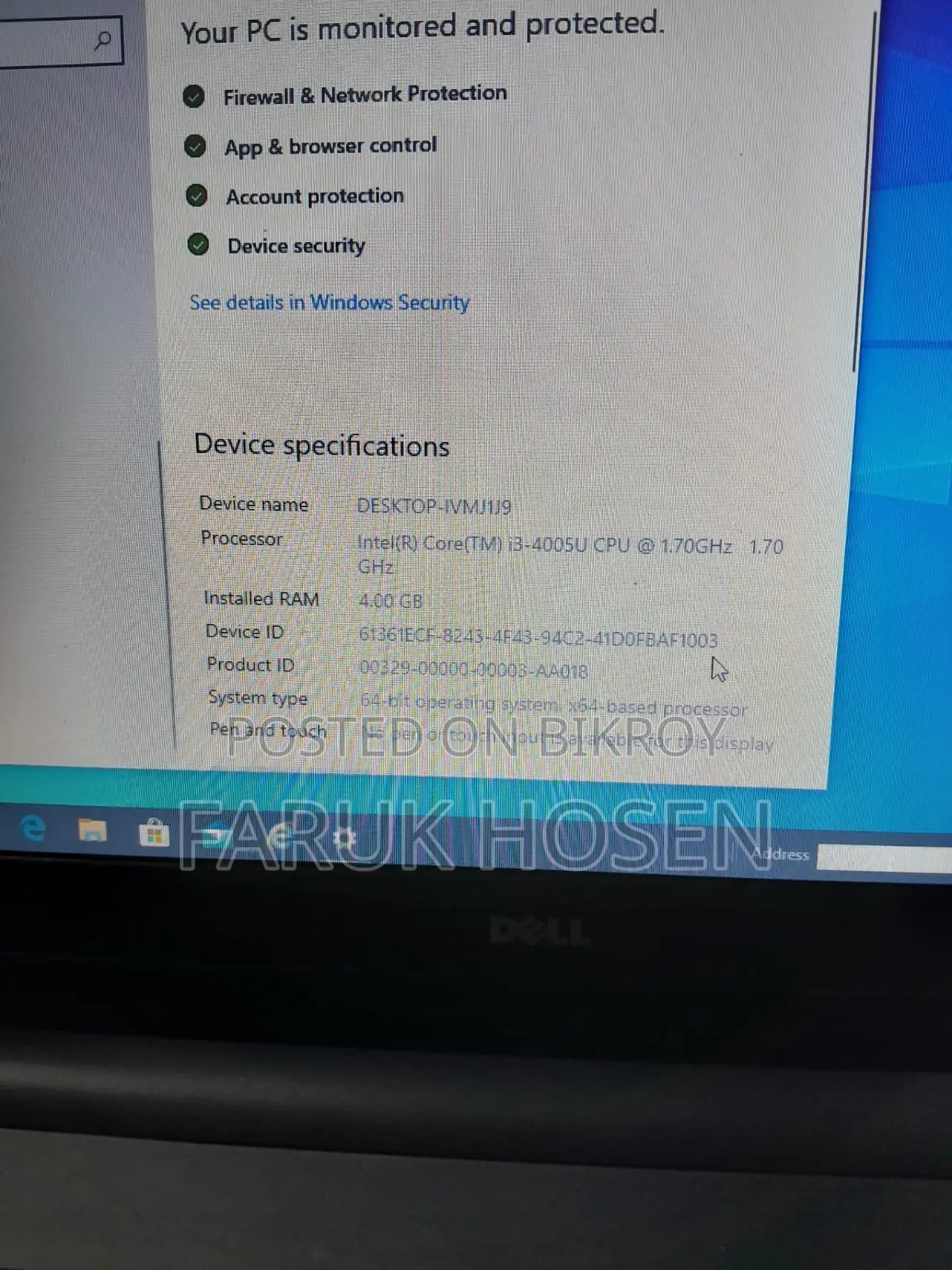 Laptop Dell Inspiron 3542 4GB Intel Core I3 SSD 750GB