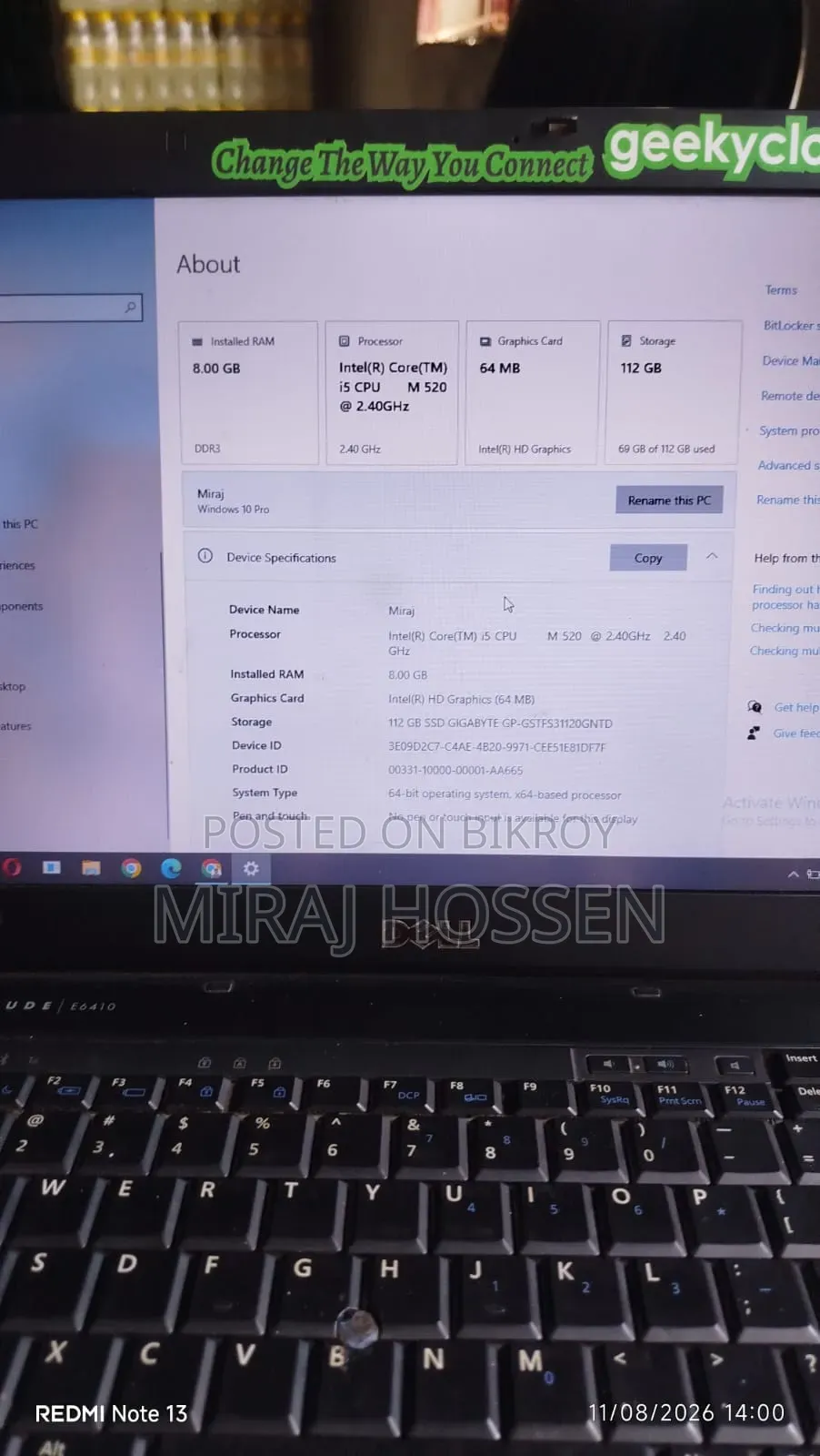 Laptop Dell Latitude 7490 8GB Intel Core I5 SSD 128GB