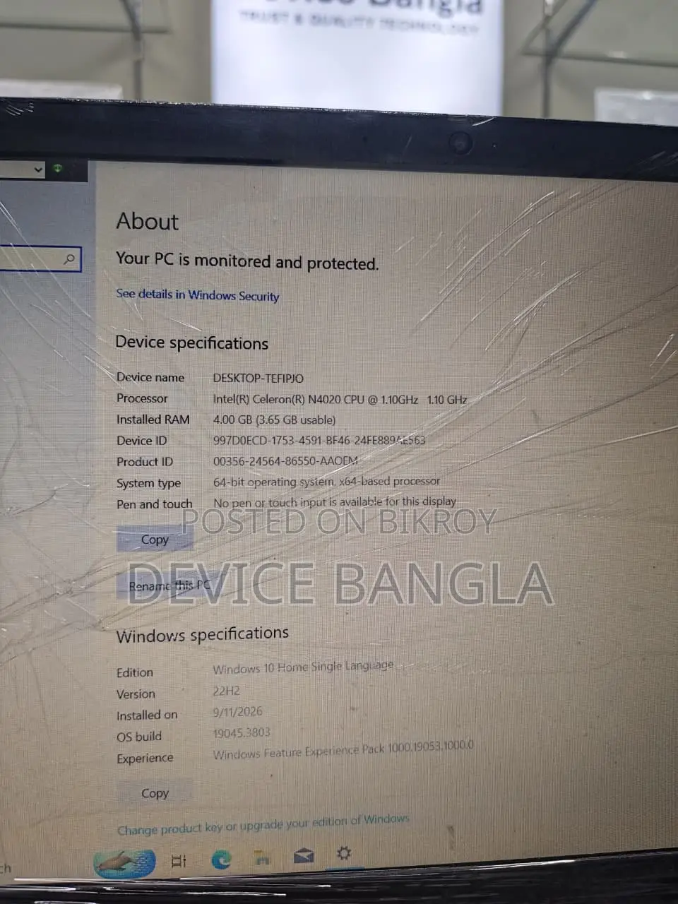 Laptop Lenovo Ideapad 3 4GB Intel Celeron SSD 128GB