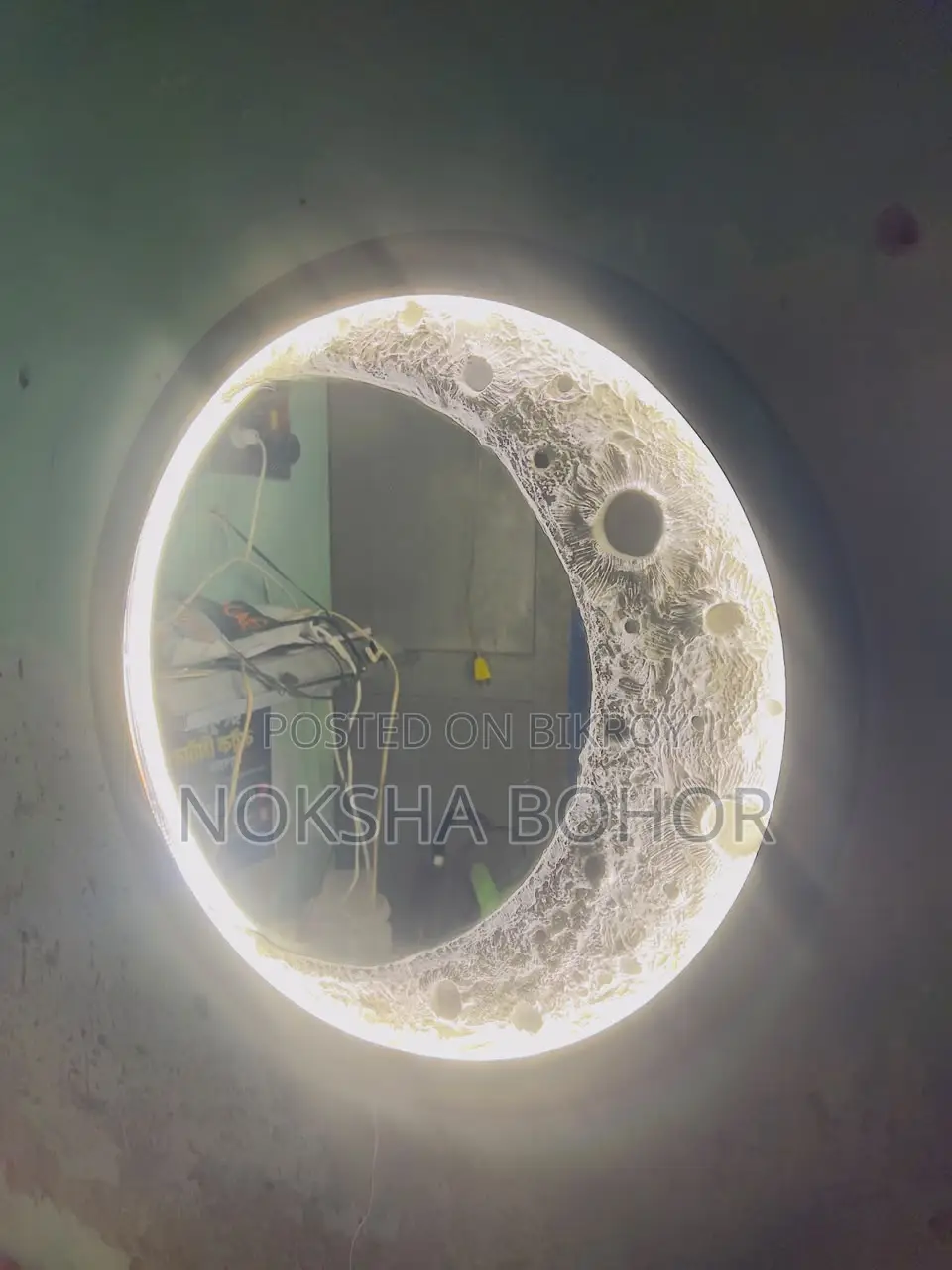 Moon Mirror Light | 3D Moon Lamp & Mirror | Handmade Decorative Light