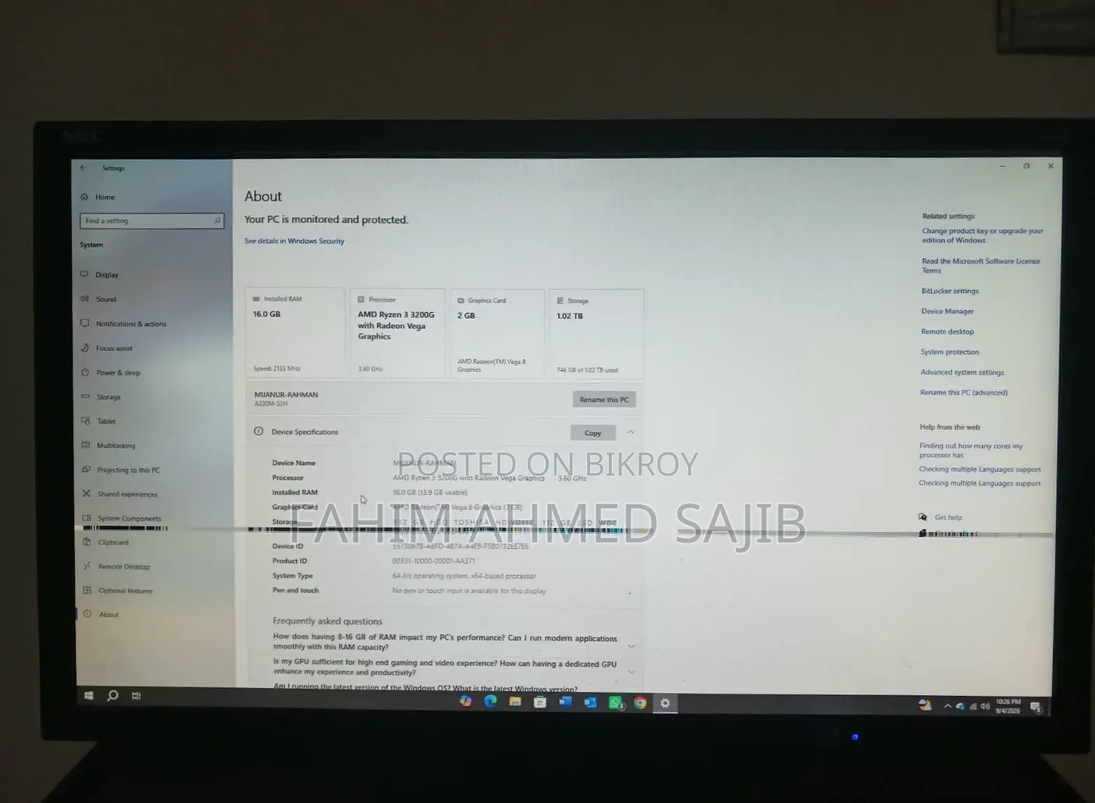 Gigabyte Ga-H110mstx-Hd3-Zk 16gb Amd Ryzen 3 Hdd+ssd 1t