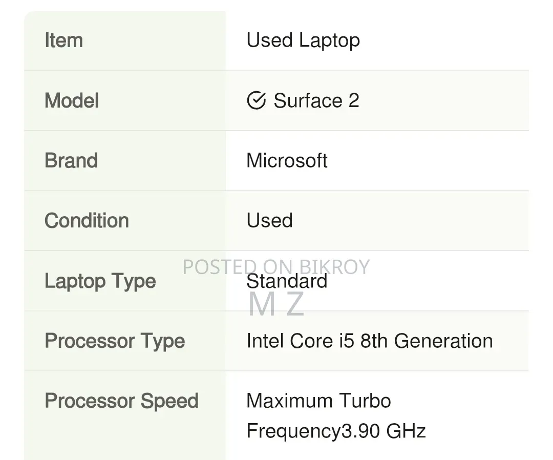 Laptop Microsoft Surface Laptop 2 16GB Intel Core i5 SSD 256GB