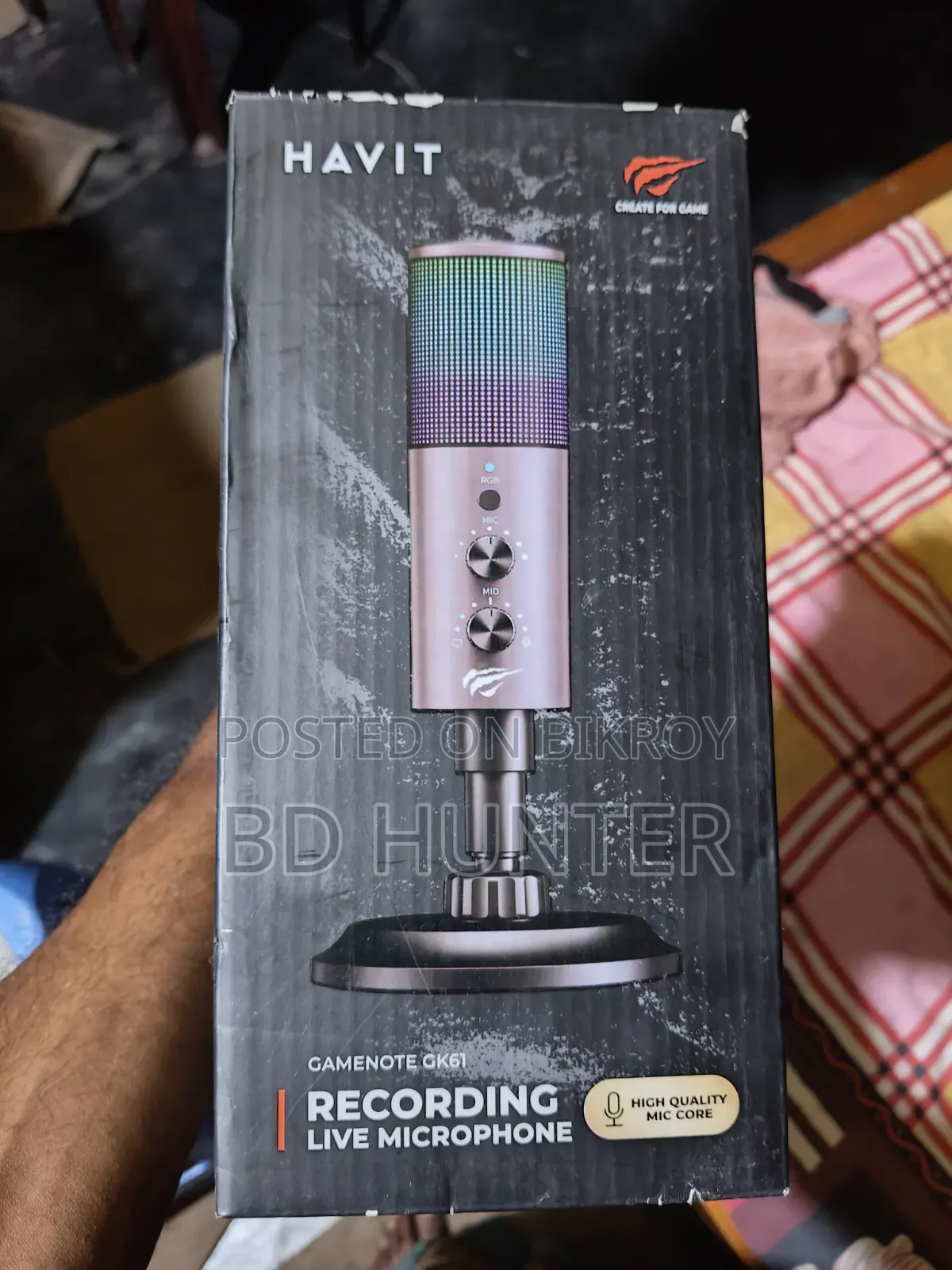 Havit GK61 RGB Black-Ochre Recording Live Microphone (Full Boxed)
