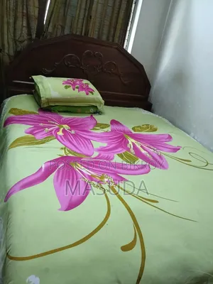 হেভি-ডিউটি কাঠের খাট - কুইন সাইজ / টেকসই পুরোনো কাঁঠাল কাঠের খাট