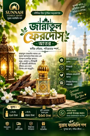 🌿✨ জান্নাতুল ফেরদৌস আতর — সুবাসে থাকুক প্রশান্তির ছোঁয়া! ✨🌿