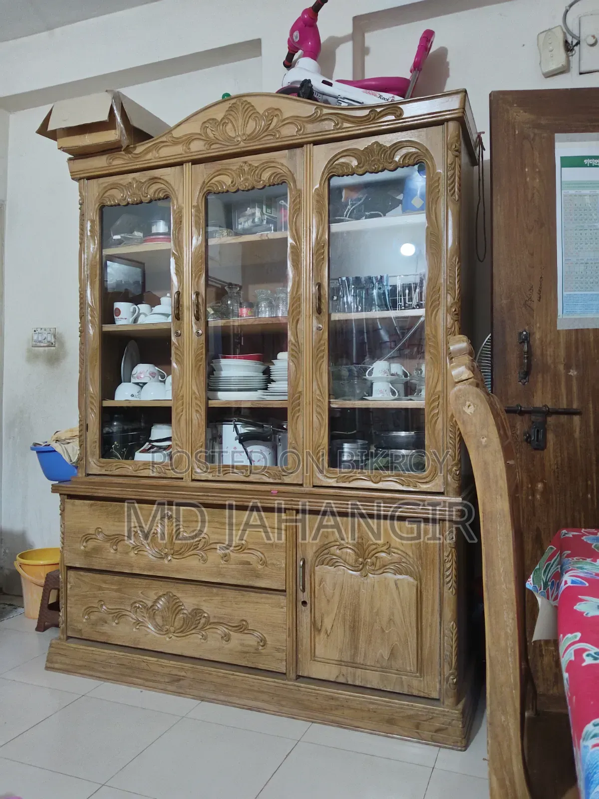 Teak Wood Wall Showcase
