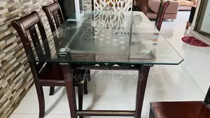 10MM Glass Top Dining Table With 4 Chair