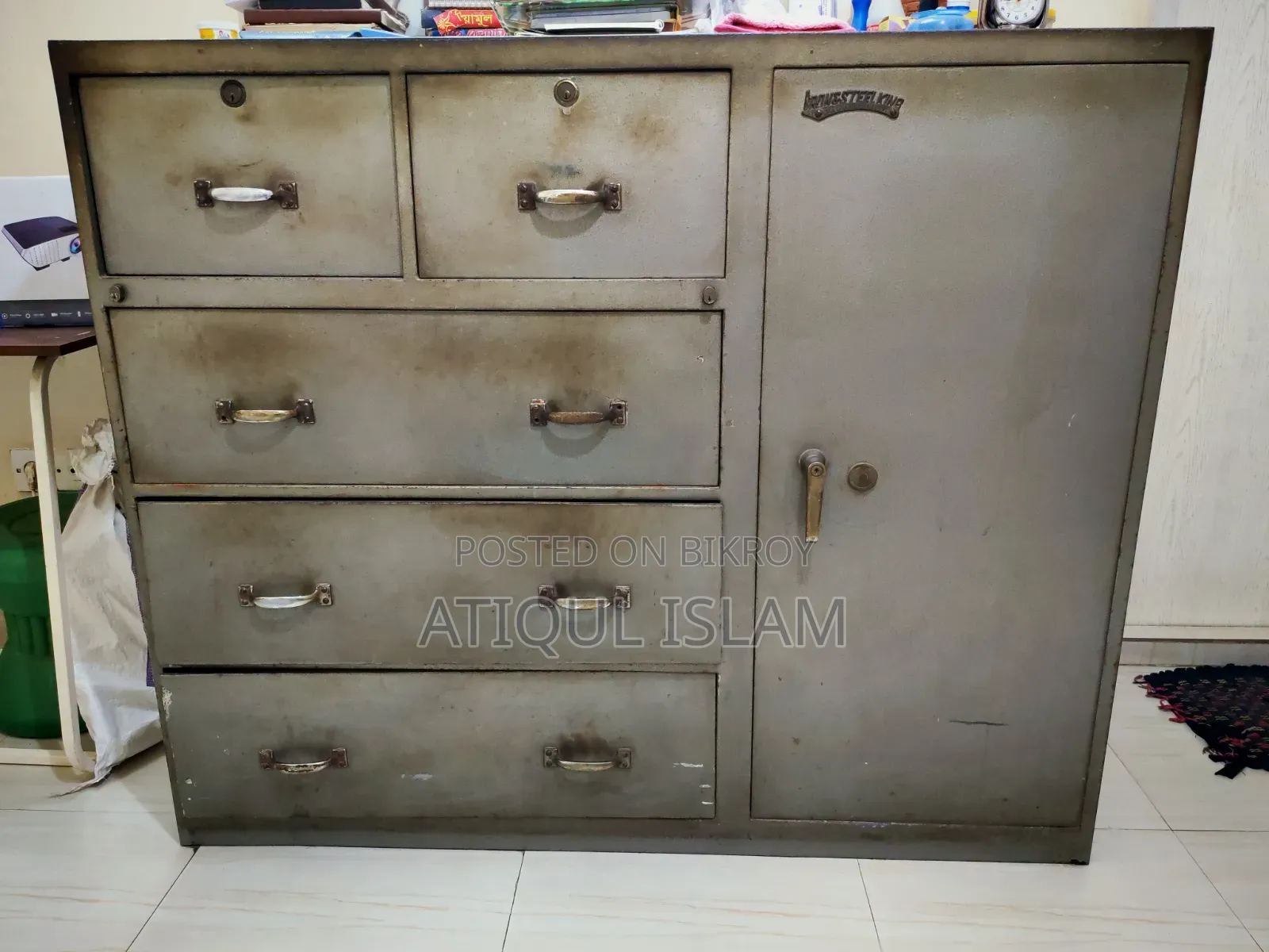 Steel Bed, King Size, Double Bed, and Steel Wardrobe